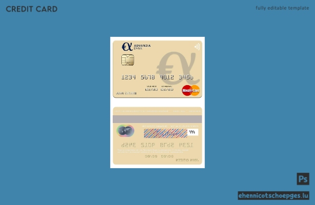 Beispielvorschau der Mastercard der Advanzia Bank Luxemburg